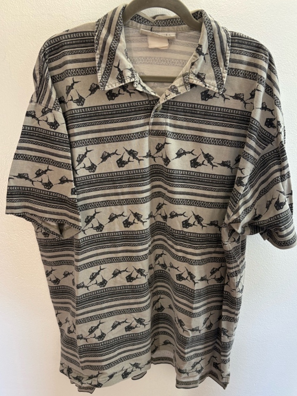 Columbia Tan Woven Marlin Polo Shirt XXL